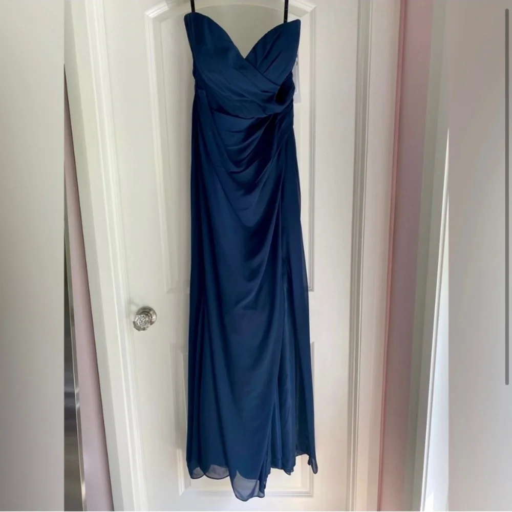 Hayley Paige Bridesmaid Dress Style 5913 Indigo Size 14, NWT